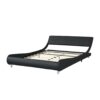 Queen Size Upholstered Platform Bed Frame, LED Lighting With Remote Controller And App, Curve Design, Wood Slat Support, No Box Spring Needed - Black - Image 4
