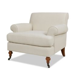Alana Lawson - Accent Arm Chair Metal Casters - Light Beige