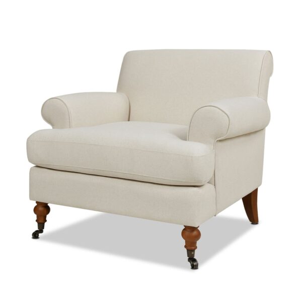 Alana Lawson - Accent Arm Chair Metal Casters - Light Beige