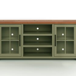 Vineyard - 67" TV Stand Console For TVs Up To 80" - Sage Green And Fruitwood