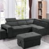 Henrik - Sleeper Sectional Sofa With Storage Ottoman And 2 Stools - Dark Gray - Image 7