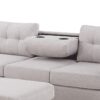 Hilo - Fabric Reversible Sectional Sofa With Dropdown Armrest, Cupholder, And Storage Ottoman - Light Gray - Image 5