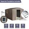 8Ft x 10Ft Outdoor Metal Storage Shed With Metal Floor Base, With Window - Gray - Image 2