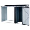 Firewood Storage Shed, Outdoor Firewood Rack, Outdoor Storage Shed With Log Holder, Firewood Shelter For Patio, Anthracite Galvanized Steel - Black - Image 2