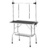 Professional Dog Pet Grooming Table Large Adjustable Heavy Duty Portable With Arm & Noose & Mesh Tray - Black - Image 5