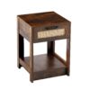 15.75" Rattan End Table With Drawer, Modern Nightstand, Side Table For Living Room, Bedroom - Rustic Brown - Image 9