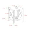Rustic Industrial Metal X 2 Tier Side Table - Stone Gray - Image 2
