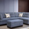 Diego - Sectional Sofa With Right Facing Chaise, Storage Ottoman, And 2 Accent Pillows - Gray - Image 7
