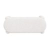 Hugo - Oval Fully Upholstered Bench - Milk Cream White - Image 3