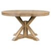 Functional Furniture Retro Style Dining Table Set With Extendable Table And 4 Upholstered Chairs For Dining Room And Living Room - Natural Wash - Image 10