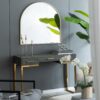 Arched Decorative Accent Mirror With Iron Frame, Wall Deor For Bathroom, Bedroom, Entryway, Mantel - Gold - Image 5