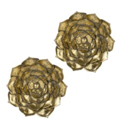 Succulent Wall Plaque (Set of 2) - Gold