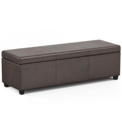 Avalon - Extra Large Storage Ottoman Bench - Distressed Brown