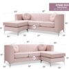 Delray - Sofa Chaise - Pink - Image 5