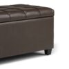 Sienna - Storage Ottoman Bench - Chocolate Brown - Image 4