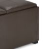 Avalon - Square Coffee Table Storage Ottoman - Chocolate Brown - Image 6