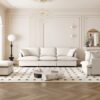 3 Piece Living Room Set Modular Sectional Couch Upholstered 3 Seater Sofa & 2 Armchairs 5 Seat - Beige - Image 3