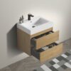 Alice - U040-Alice24-106 Bathroom Vanity With Sink, Large Storage Wall Mounted Floating Bathroom Vanity For Modern Bathroom - Oak / White - Image 3