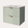 Modern Wall-Mounted Bathroom Vanity With 2 Drawers, Ideal For Small Bathrooms - Green - Image 15