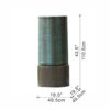 Large Concrete Cylinder Ribbed Water Fountain, Outdoor Bird Feeder / Bath Fountain, Modern Industrial Style - Antique Green / Brown - Image 3