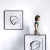 Modern Abstract Wall Art, Square Framed Wall Art (Set of 2) - Black - Image 6