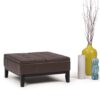 Dover - Square Coffee Table Storage Ottoman - Chocolate Brown - Image 8