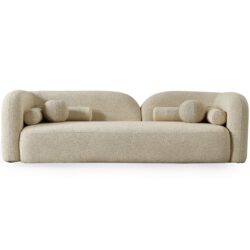 Donna - Japandi Style Boucle Sofa - Cream / Ivory