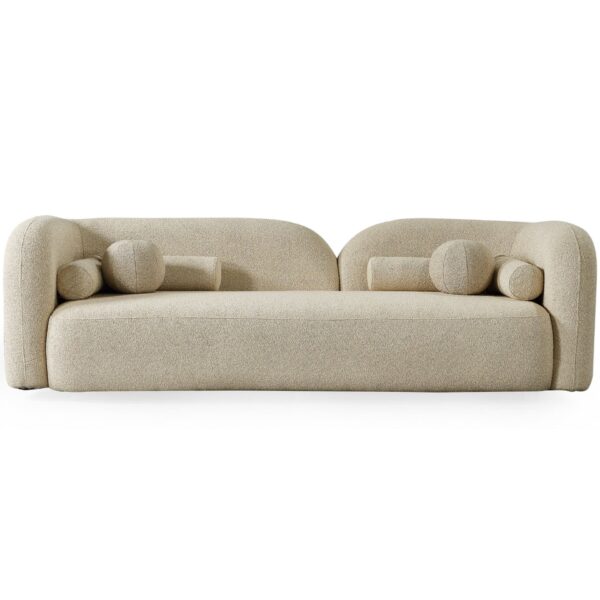 Donna - Japandi Style Boucle Sofa - Cream / Ivory