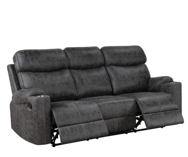 Hirah - Manual Recliner Sofa With Cupholder Function - Dark Gray