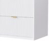 4 Piece Entertainment Wall Unit With 13 Shelves, 8 Drawers And 2 Cabinets, Multifunctional TV Stand Media Storage Cabinet With Fluted Line Surface For Living Room, For TVs Up To 70" - White - Image 13