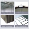8Ft x 6Ft Outdoor Metal Storage Shed With Floor Base (SKU: W540S00012) - Gray - Image 10