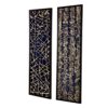 Rectangular Shaped Rice Paper Shadow Box Decor Wall Art, Transitional Style Wall Decor (Set of 2) - White / Blue - Image 7