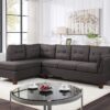 Dalia - Linen Modern Sectional Sofa With Left Facing Chaise - Dark Gray - Image 4