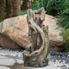 Indoor Outdoor Tree Trunk Fountain, Polyresin Rusitic Floor Standing Waterfall Fountain With Light, Natural Water Feature For Garden Lawn Porch Yard - Gray - Image 5