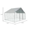 Xpt033 Outdoor Chicken Coop Metal Big Space - Silver Gray - Image 2
