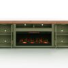 Vineyard - 97" Fireplace TV Stand Console For TVs Up To 100" - Sage Green And Fruitwood Finish - Image 3
