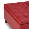 Harrison - Coffee Table Storage Ottoman - Crimson Red - Image 4