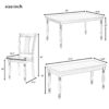 6 Piece Dining Set Classic Wooden Table And 4 Chairs With Bench For Kitchen Dining Room - Brown / Cottage White - Image 3