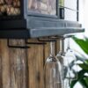 Floating Wine Bar Shelf With Glass Holder And Display Shelves - Black - Image 14