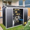 Resin Outdoor Storage Shed With Two-Window And Double-Door, Plastic Shed With Floor For Gargen, Patio, Yard, Lawn - Black - Image 7