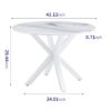 5 Pieces Dining Set, Table Cross Leg Mid-Century Dining Table For 4 - 6 People With Round Table Top, Pedestal Dining Table, End Table Leisure Coffee Table - White - Image 7