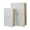 Book Boxes (Set of 2) - White / Gold - Image 2