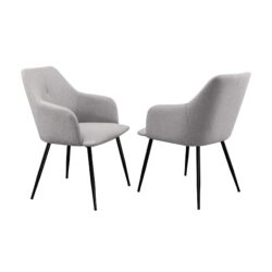 Contemporary Upholstered Woven- Dining Chairs - Fog Gray