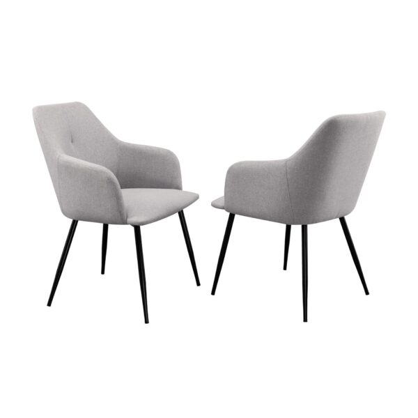 Contemporary Upholstered Woven- Dining Chairs - Fog Gray