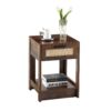 15.75" Rattan End Table With Drawer, Modern Nightstand, Side Table For Living Room, Bedroom - Rustic Brown - Image 7