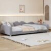 Twin Size Upholstered Daybed, Sherpa Fabric Sofabed With Cloud-Shaped Backrest, No Box - Spring Needed - Gray - Image 13