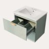 Modern Wall-Mounted Bathroom Vanity With 2 Drawers, Ideal For Small Bathrooms - Green - Image 17