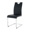 Modern Dining Chairs With Faux Leather Padded Seat Dining Living Room Chairs Upholstered Chair With Chrome Metal Legs Design Side Chairs (Set of 4) - Black / Silver - Image 18