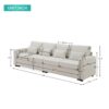 4 Seater Modern Linen Sofa With Armrest Pockets And 4 Pillows, Minimalist Style Couch - Beige - Image 18