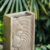 Indoor Buddha Water Fountain, Polyresin Tabletop Fountain With LED Light - Beige - Image 4